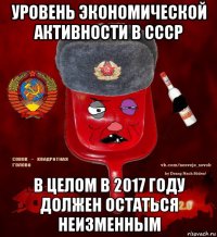 уровень экономической активности в ссср в целом в 2017 году должен остаться неизменным