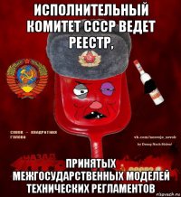 исполнительный комитет ссср ведет реестр, принятых межгосударственных моделей технических регламентов