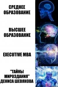 среднее образование высшее образование EXECUTIVE MBA "Тайны мироздания" Дениса шевякова