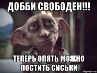 добби свободен!!! теперь опять можно постить сиськи