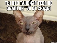 ты кто такой?я тебя не звал! пи**уй от сюды 