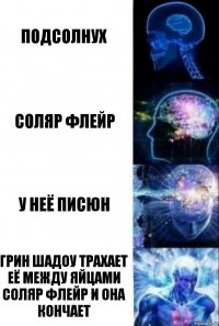 подсолнух соляр флейр у неё писюн грин шадоу трахает её между яйцами соляр флейр и она кончает