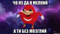 чо ну да я мелкий а ти без мозглий