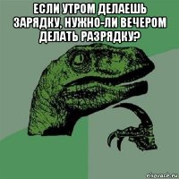 если утром делаешь зарядку, нужно-ли вечером делать разрядку? 