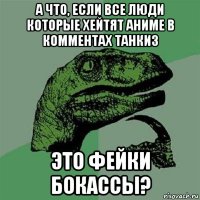 а что, если все люди которые хейтят аниме в комментах танкиз это фейки бокассы?