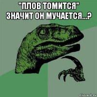 "плов томится" значит он мучается...? 