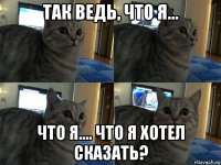 так ведь, что я... что я.... что я хотел сказать?