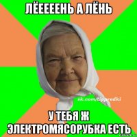 лёеееень а лёнь у тебя ж электромясорубка есть