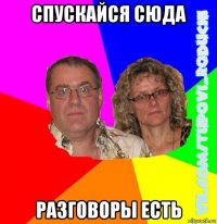 спускайся сюда разговоры есть