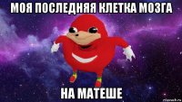 моя последняя клетка мозга на матеше