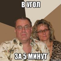 в угол за 5 минут