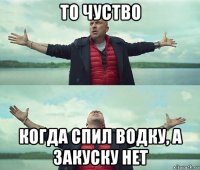 то чуство когда спил водку, а закуску нет