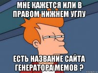 мне кажется или в правом нижнем углу есть название сайта генератора мемов ?