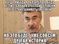 когда-нибудь я обязательно буду вести себя как взрослый человек и перестану заниматься хернёй но это будет уже совсем другая история