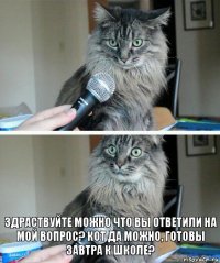  Здраствуйте можно что вы ответили на мой вопрос? Кот да можно, Готовы завтра к школе?