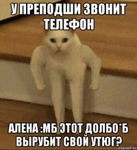 у преподши звонит телефон алена :мб этот долбо*б вырубит свой утюг?