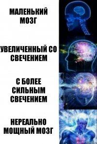 Маленький мозг Увеличенный со свечением С более сильным свечением Нереально мощный мозг