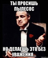 ты просишь пылесос но делаешь это без уважения...