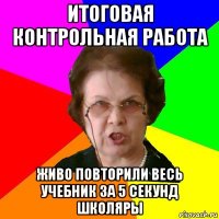 итоговая контрольная работа живо повторили весь учебник за 5 секунд школяры