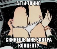 а ты точно скинешь мне завтра концепт?