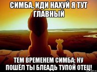 симба, иди нахуй я тут главный тем временем симба: ну пошёл ты блеадь тупой отец!