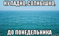 ну ладно, солнышко, до понедельника