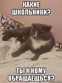 какие школьники? ты к кому обращаещься?