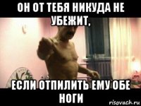 он от тебя никуда не убежит, если отпилить ему обе ноги