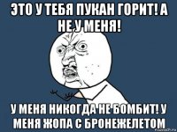 это у тебя пукан горит! а не у меня! у меня никогда не бомбит! у меня жопа с бронежелетом