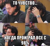 то чувство... когда проиграл все с 98%