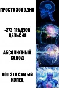 Просто холодно -273 градуса Цельсия Абсолютный холод Вот это самый копец