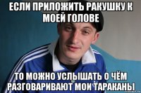 если приложить ракушку к моей голове то можно услышать о чём разговаривают мои тараканы