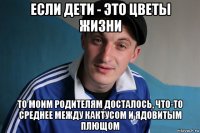 если дети - это цветы жизни то моим родителям досталось, что-то среднее между кактусом и ядовитым плющом