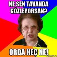 ne sen tavanda gözleyorsan? orda heç ne!