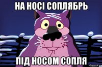 на носі соплябрь під носом сопля