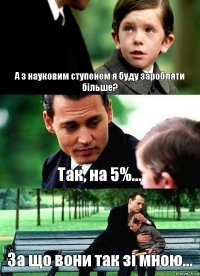 А з науковим ступенем я буду заробляти більше? Так, на 5%... За що вони так зі мною...