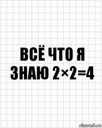 Всё что я знаю 2×2=4