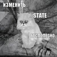 Изменить бесполезно state       