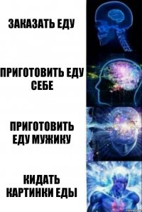 Заказать еду Приготовить еду себе Приготовить еду мужику Кидать картинки еды