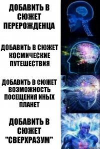 Добавить в сюжет перерожденца Добавить в сюжет космические путешествия Добавить в сюжет возможность посещения иных планет Добавить в сюжет "Сверхразум"