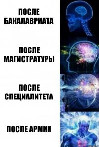 После бакалавриата После магистратуры После специалитета После армии