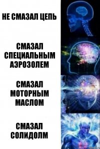 не смазал цепь смазал специальным аэрозолем смазал моторным маслом смазал солидолм