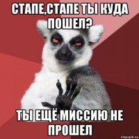 стапе,стапе ты куда пошел? ты ещё миссию не прошел