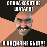 слона хобот не шатал!!! в индия не был!!!