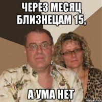 через месяц близнецам 15, а ума нет