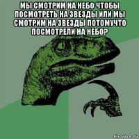 мы смотрим на небо чтобы посмотреть на звезды или мы смотрим на звезды потомучто посмотрели на небо? 