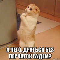  а чего, драться без перчаток будем?