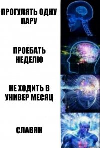 Прогулять одну пару Проебать неделю Не ходить в универ месяц Славян