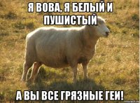 я вова, я белый и пушистый а вы все грязные геи!