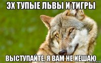 эх тупые львы и тигры выступайте, я вам не иешаю